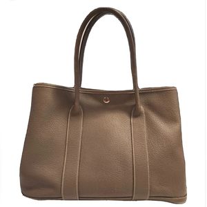 HERMES Etoupe Negonda Leather Garden Party Tote Bag